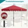 Ø300 cm Parasol cu umbrela gradina manivela &amp; Volant Side by 30° Knickbar Red
