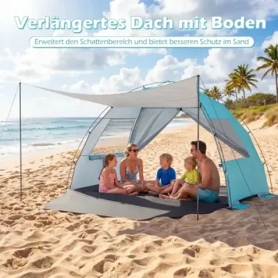 Plajă Clam 5-6 Persoane Sonn- Windshield Net Window Beach Camping albastru