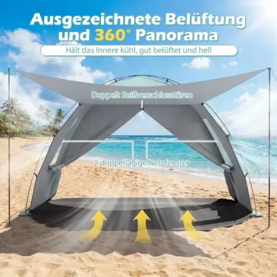 Plajă Clam 5-6 Persoane Sonn- parbriz Net Window Beach Camping verde