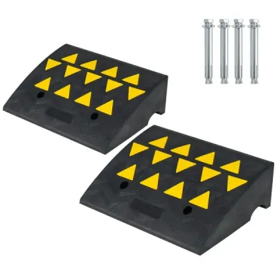 2 set rampa de cauciuc Reflective Sleeper Auto scaun cu rotile biciclete negru