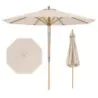 270 cm Parasol Side by 30° Knickbar Wood Garden umbrela Umbrela balconului Bej