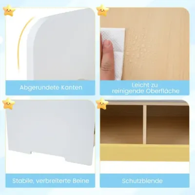 3in1 Compartimente din lemn pentru copii Rack Bank 80x48x74.5cm Alb + Natura