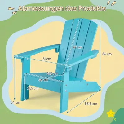Copii Adirondack Scaun Hips plastic 105° ergonomic de până la 75 kg 3