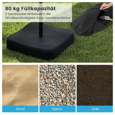 Sunshade Sandbags Oxford Sleeve Lathes Garden Terrace Black