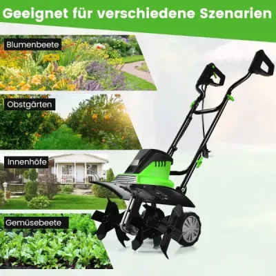Cip de sol electric cu 6 elicopter & 2-punct de siguranță comutator 1500W gradina de măcinare verde