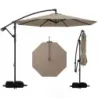 Sunshade cu stand &amp; manivela 300 cm ecran luminos 360° Rotary Garden Screen Brown