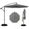 Sunshade cu stand &amp; manivela 300 cm ecran luminos 360° Ecranul de grădină rotativă gri