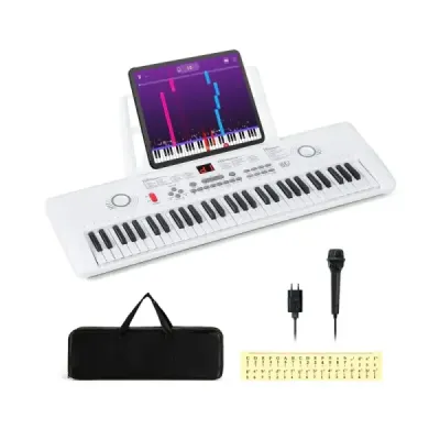 61 Buttons Keyboard începător Microphone Notes Sticker sac alb