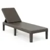 Pat de soare rezistent la vreme cu backrest reglabil din plastic canapea de grădină maro