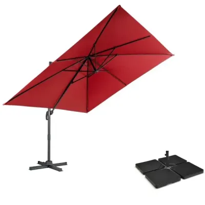 stand de umbrele 52 litri / 78 kg + umbrelă 300 x 300 x 273 cm Set vin roșu