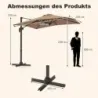 stand de umbrele 52 litri / 78 kg + parasolar dreptunghiular 250 x 250 cm Set Brown
