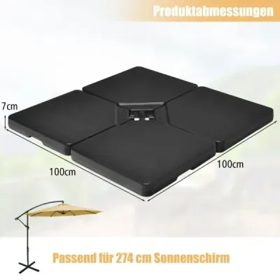 stand de umbrele 52 litri / 78 kg + parasolar cu 40 de lumini solare LED Set bej