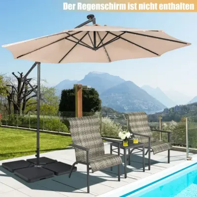 stand de umbrele 52 litri / 78 kg + parasolar cu 40 de lumini solare LED Set bej