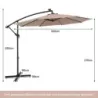 stand de umbrele 52 litri / 78 kg + parasolar cu 40 de lumini solare LED Set maro deschis