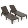 2nd set weatherproof sun lounger cu backrest reglabil canapea de grădină din plastic