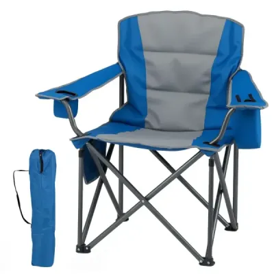 Scaun mare de camping scaun pliant portabil cu zipper de răcire sac & băutură deţinătorul albastru Navy