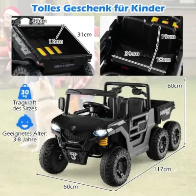 24V vehicul pentru copii cu pat de înclinare electric & telecomanda si lumini LED