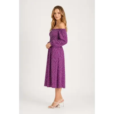 Rochie cu brațe inferioare Ann Gissy violet (DLY018)