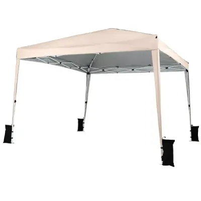 3x3m pliere pavilion inaltime impermeabil protectie reglabila la soare pentru Camping Hof Bej