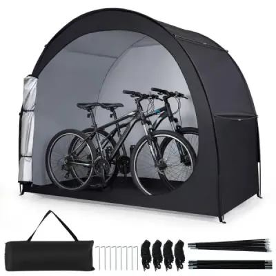 Rezistent la vreme Biciclete Garage Oxford Fabric Pentru 2 biciclete 210x123x171cm Negru