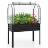Metal galvanizat cu acoperire PE Gradina crescuta cu usa rollable &amp; curea de fixare negru