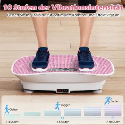 Placă de vibraţii cu 10 nivele de viteză şi Trainer de vibraţii la distanţă cu LED-uri Display White