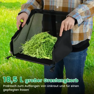 Maşina de tuns iarba cu o lăţime de 30 cm 18,5 litri coş de captură verde