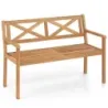 Banc de gradina din lemn de salcâm 2 bancheta din lemn cu balcon spătar si brat