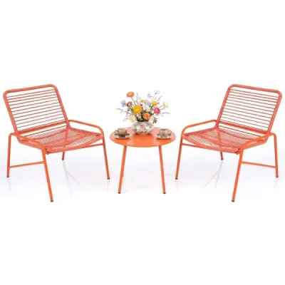 Set bistro cu mobilier de gradina 3 parti cu 2 scaune de gradina si balcon lateral pentru 2 persoane