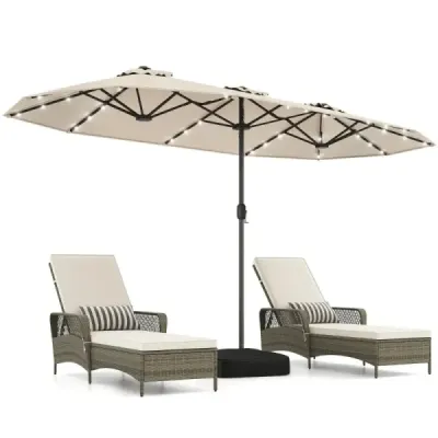 Dublu soareshade cu stand & LED lumini & UFF 50+ umbrelă