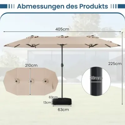 Dublu soareshade cu stand & LED lumini & UFF 50+ umbrelă
