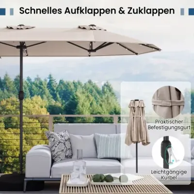 Dublu soareshade cu stand & LED lumini & UFF 50+ umbrelă