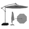 250 cm Parasol cu stand si LED-uri Ampel Parachute cu Crank Garden Parachute Grey