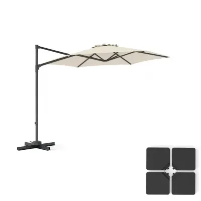 Stand Sunshade 60 litri / 84 kg + 3m Sunshade Lightshade Set Bej