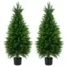 2 piese Cedru artificial 120 cm Planta de arta in oala Dekopflanze realista cu tulpina PE