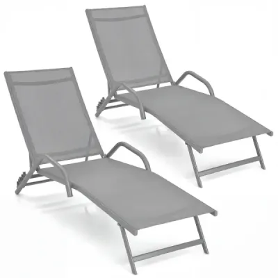 2 set 5 poziţie Terasa reglabila cu scaun respirabil pentru gri exterior