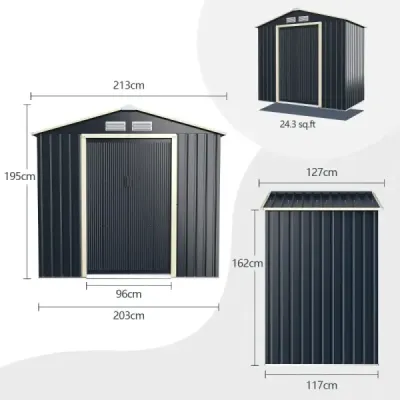 2er Set Metal Extended-213 x 191 x 195 cm+Device Cushion Lockable Garden House Set