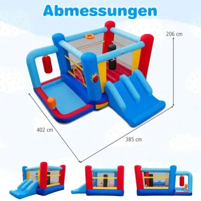 Hüpfburg cu blower & slide & zona de sarituri & baschet & saci de box & baie minge Bouncy Castle