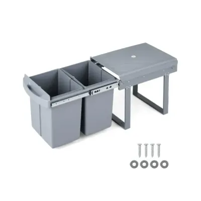 gunoi de bucătărie coş cu 2 compartimente extensibil bucătărie găleată cu capac ABS