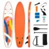 Stand gonflable up Paddle Board non-alunecare EVA confortabil Deck SUP Tablă cu rucsac portocaliu și alb