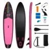 Stand gonflable up Paddle Board non-alunecare EVA confortabil Deck SUP Tablă cu rucsac roz și negru