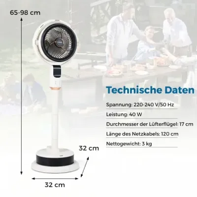Stand ventilator cu telecomandă ventilator Leiser cu 90° funcția de leagăn