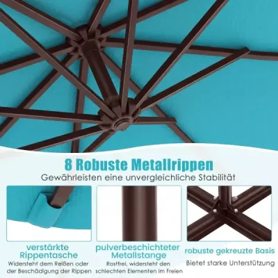 Vytvorte si vo svojom vonkajšom priestore pohodlnú a tienistú oázu a užívajte si vonku vo veľkom štýle! Náš závesný slnečník na