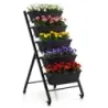 Pat vertical cu role 5 etaje Scari de flori din metal 57 x 68 x 117 cm