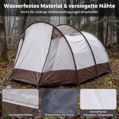 Cort tunel pentru 4-6 persoane Cort de camping impermeabil cu intrare mare și ușă de ventilație
