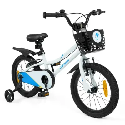 16 inch biciclete cu înălțime reglabil șa & ghidon pentru 4-7 ani Alb