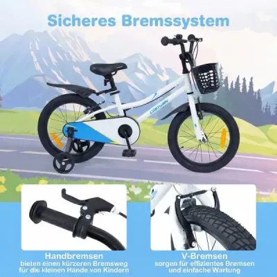 16 inch biciclete cu înălțime reglabil șa & ghidon pentru 4-7 ani Alb