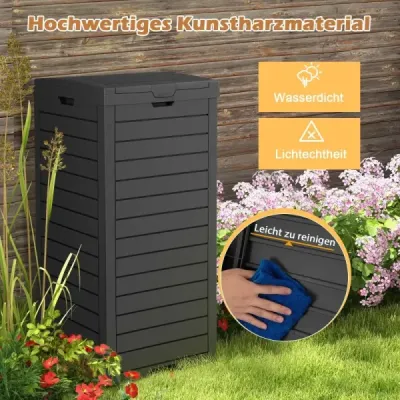 2er Set 118 L Găleată de gunoi cu capac & lichid extensibil bol & mâner impermeabil negru