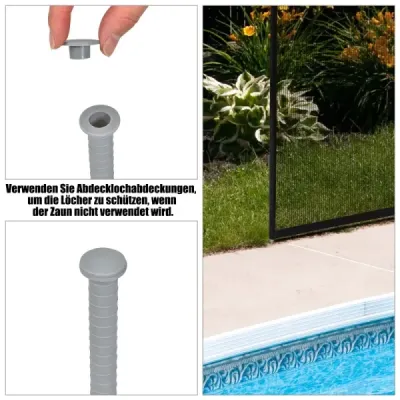 Set 2 Poolzaun copii protecție gard piscină protecție gard gard gard 366 x 122 cm