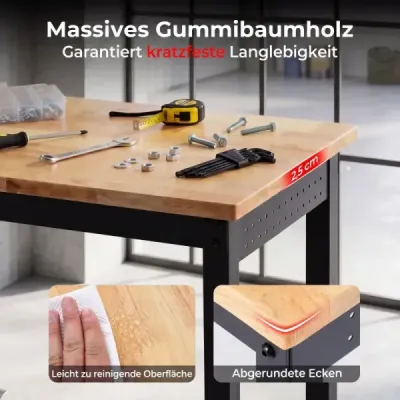 122 cm greutate grea de lucru banc inaltime masa de lucru reglabila cu cadru metalic gaura perete & priza